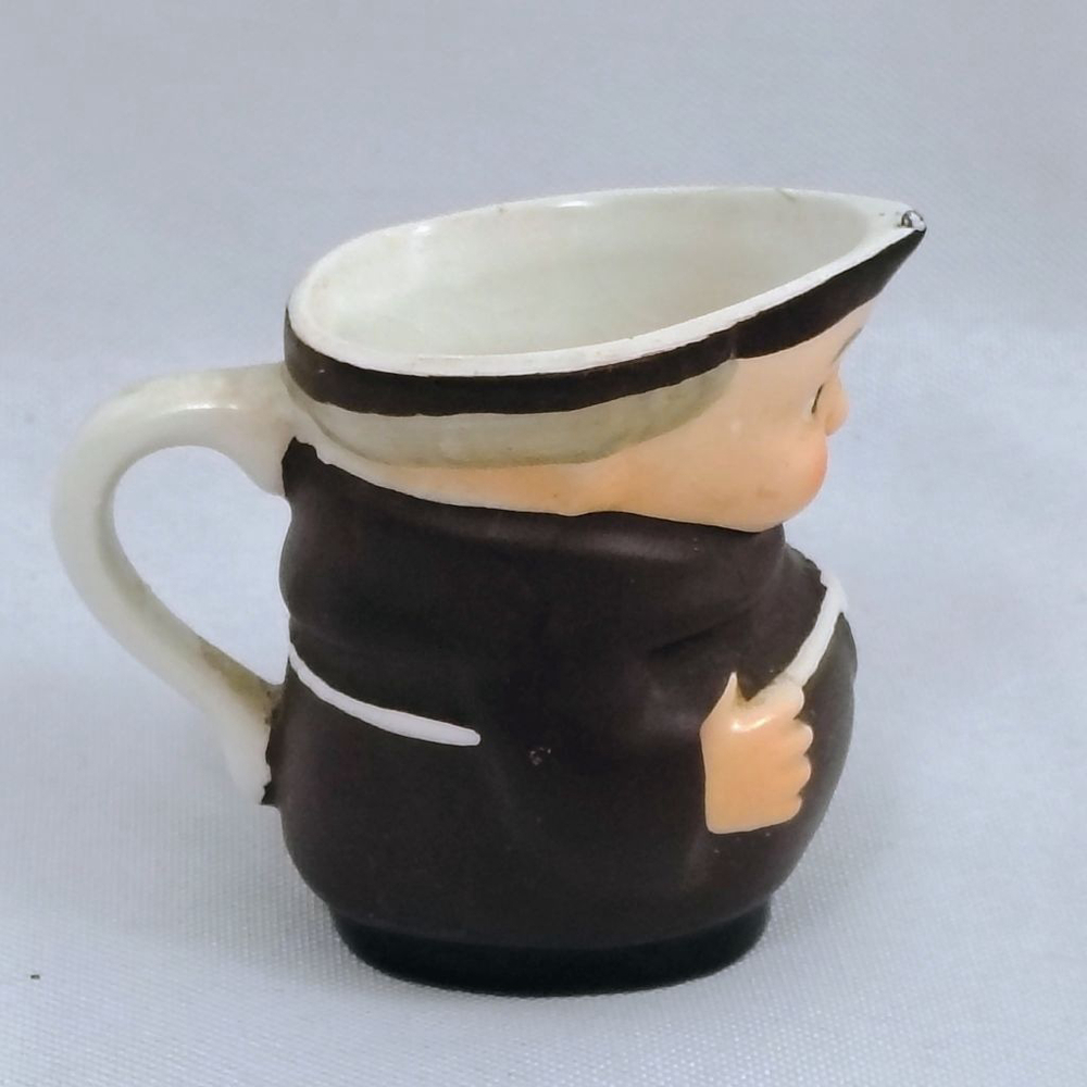 Vintage 50s Friars Tuck Monk Ceramic Creamer Goebel Hummul Miniature - Picture 5 of 10